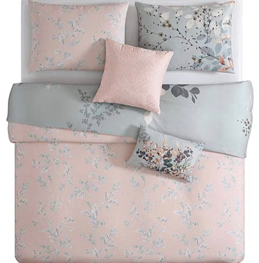 Bebejan Peach Leaves 5-pc. Midweight Reversible Comforter Set king