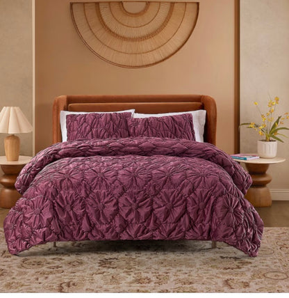 Jenny Martinez Elena 3 Pieces Quilt Set Full/Queen-Included(2 Standard Shams and 1 Quilt)-Maroon