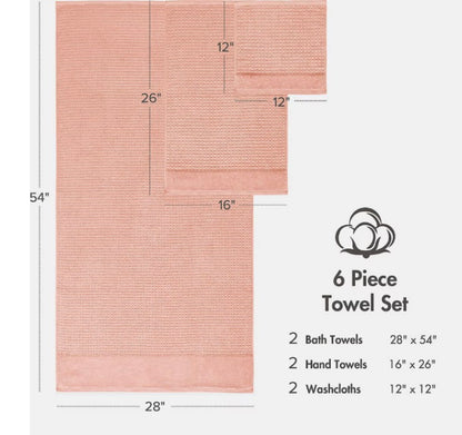 Madison Park Spa Waffle 6 Pieces Quick Dry Bath Towel Set