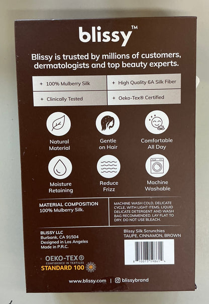 Blissy 6pk scrunchie set, 3 regular & 3 skinny