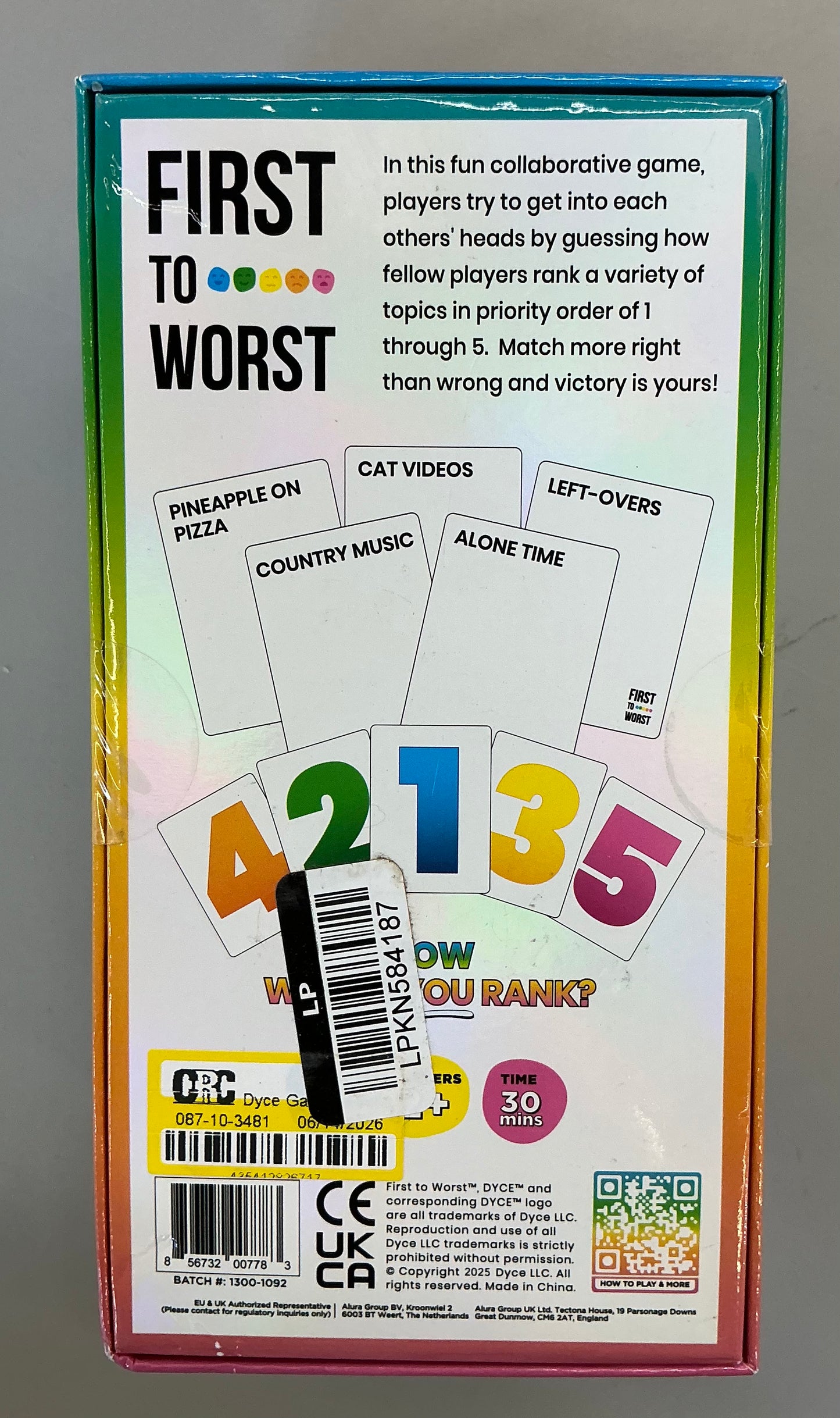 Dyce games first to worst party game