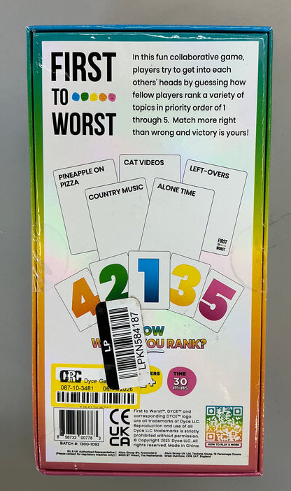 Dyce games first to worst party game
