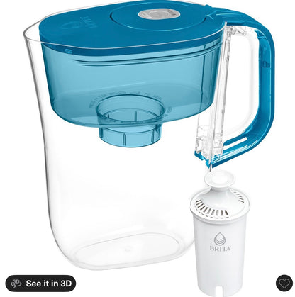 Brita water filter 6-cup Denali water pitcher dispenser with standard water filter - teal - DAMAGED BOX - PRODUCT IS NEW