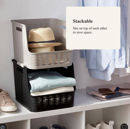 Stackable open front bin - black - 14.2” L x 12.9” W x 10” H - PICK UP ONLY