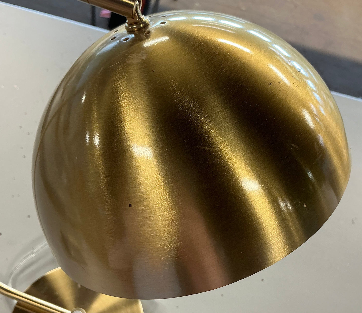 Glossy metal table lamp brass - COSMETIC FLAWS - PICK UP ONLY
