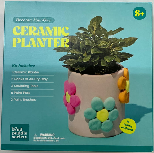 Mud puddle society 9 piece clay ceramic planter garden art kit