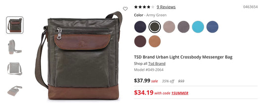 Tsd brand urban light crossbody messenger bag