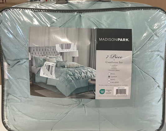 Madison Park Vivian 7 piece Comforter Set Queen-Color(Sea Foam)