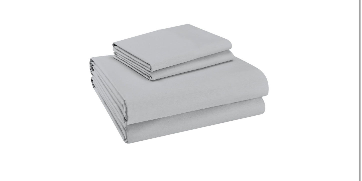 Purity Home solid gray 400 thread count 4-piece queen cotton sheet set gray