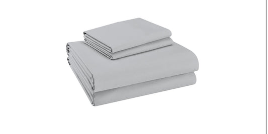 Purity Home solid gray 400 thread count 4-piece queen cotton sheet set gray