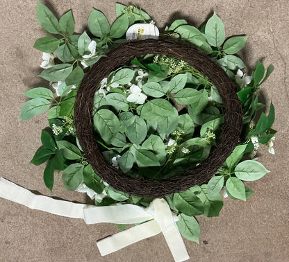 Hydrangea wreath cream - PICK UP ONLY