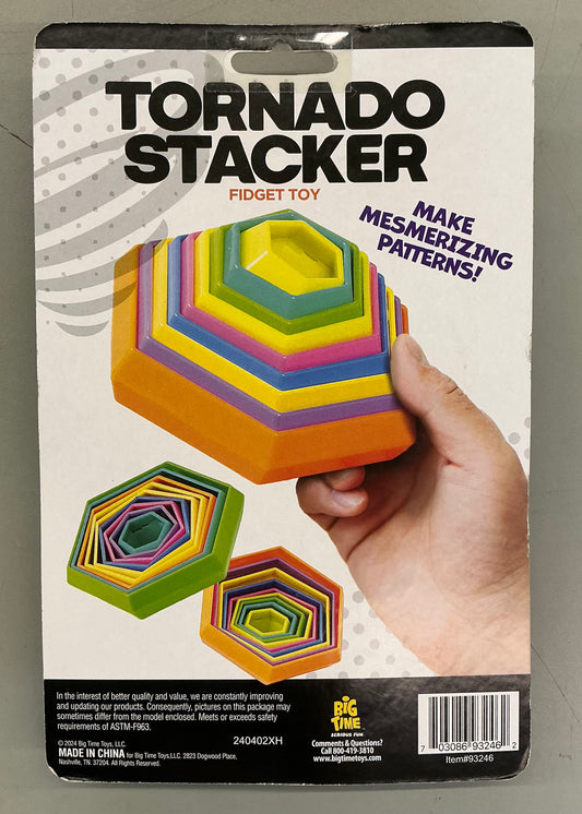 ToyPlanet Tornado Stacker fidget toy in a multi-colored