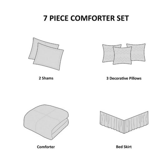Madison Park Vivian 7 piece Comforter Set Queen-Color(Sea Foam)