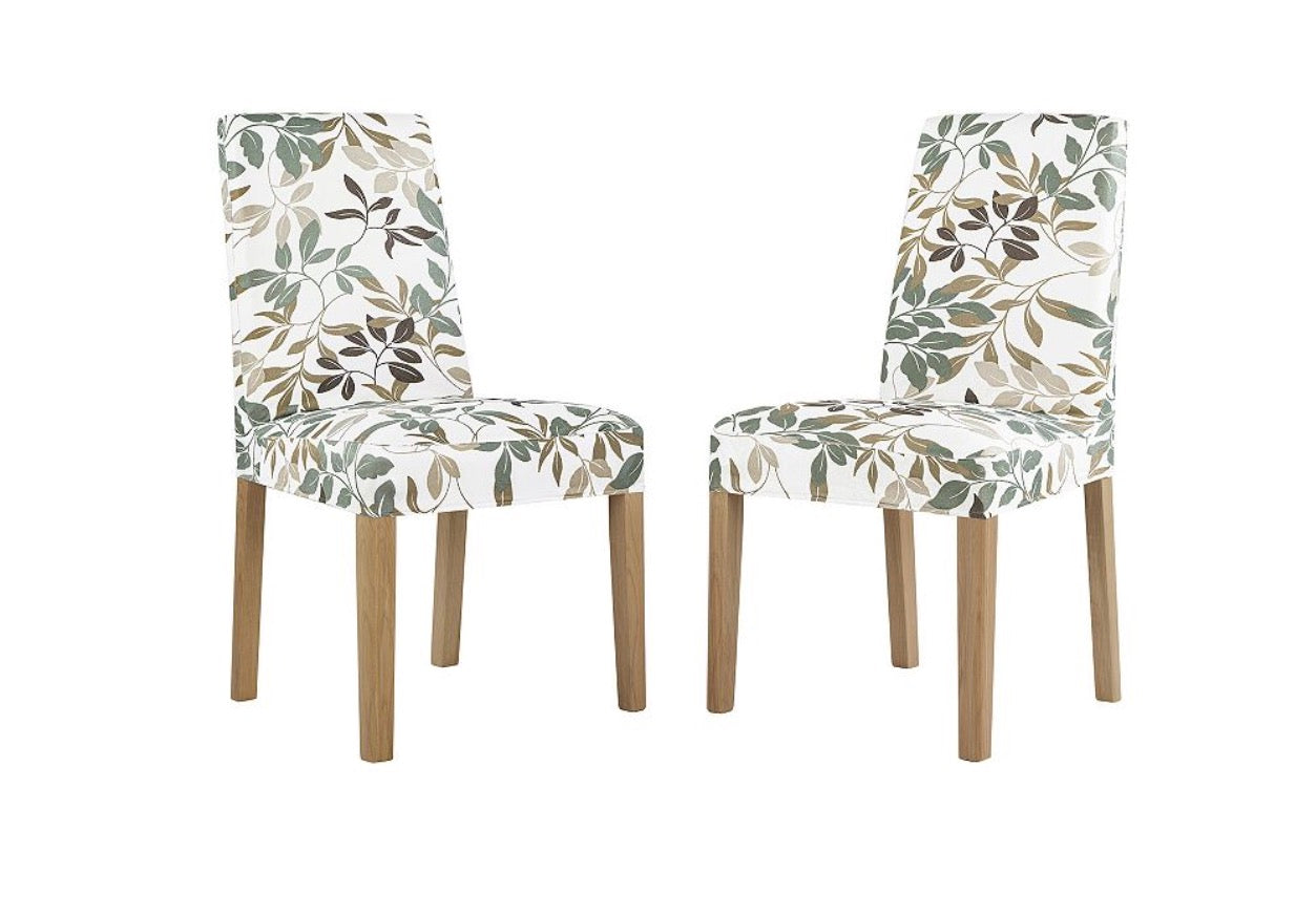 No 918 Hillsboro Set of 2 Chair Slipcover-Botanical Print