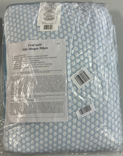 TruCool Side Sleeper Bed Pillow Featuring Serene Foam Standard-White/Blue