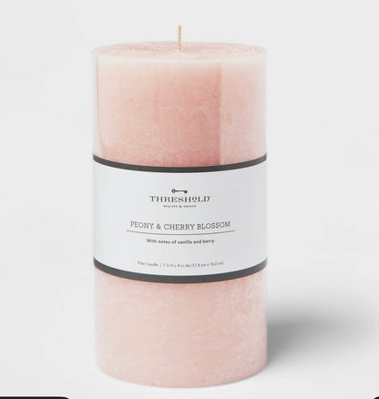 7” x 4” pillar scented candle - AS IS - SOME MINOR COSMETIC FLAWS