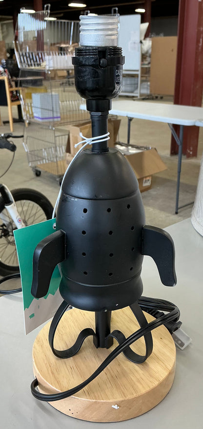 THRIFTY 70 - Spaceship Figural kids’ table lamp - AS IS - MISSING SHADE - BROKEN PIECE - FINAL SALE - NO RETURNS