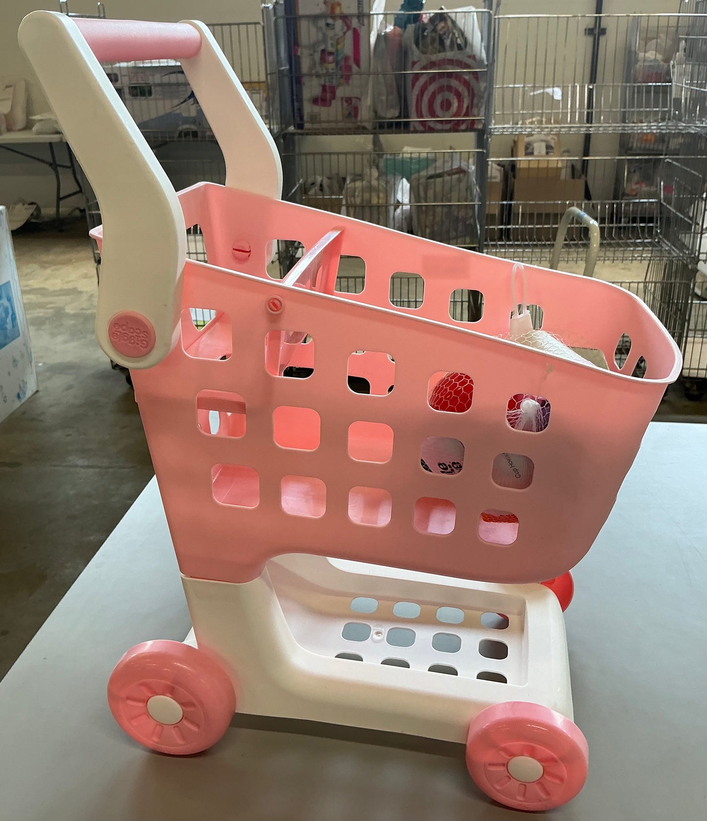 Gigglescape shopping cart and accessories playset: fits 14-inch dolls, includes play food, 12 doll accessories - AS IS - SOME MINOR COSMETIC FLAWS