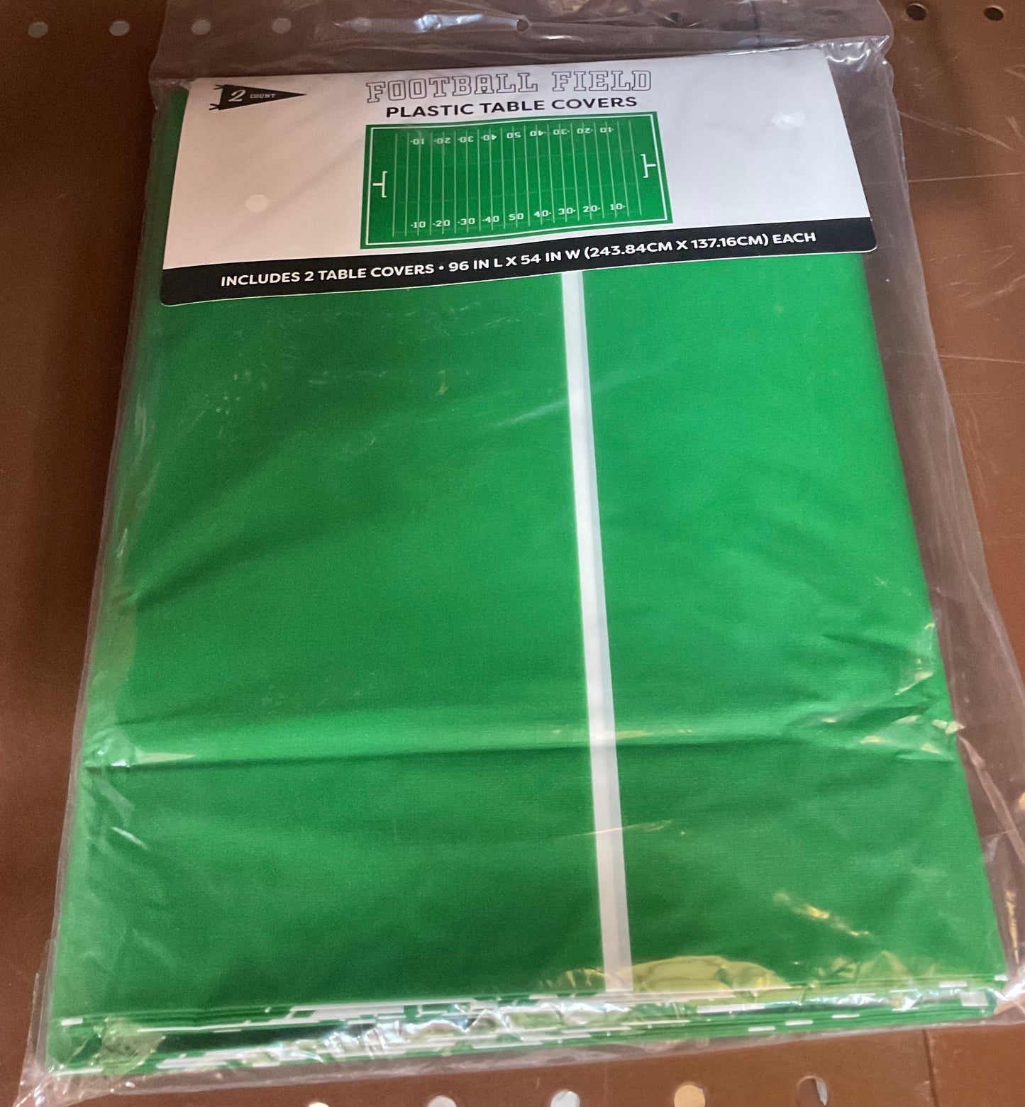 (Clearance)Football Field Plastic Table Covers (2 covers - 96 IN L x 54 IN W)