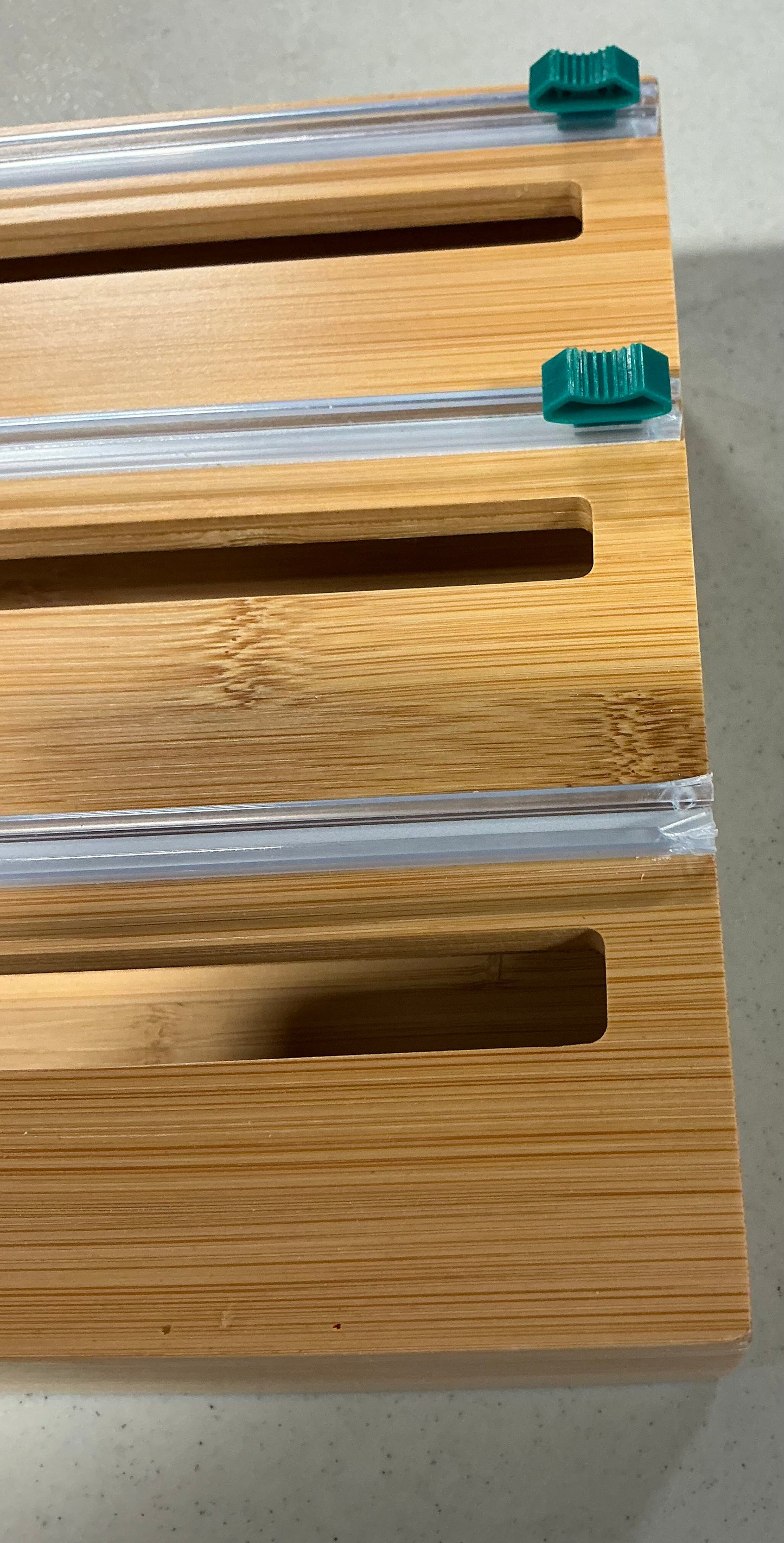THRIFTY 70 - Tin foil and plastic wrap dispenser and cutter - AS IS - MISSING ONE SLIDE CUTTER AND COVER - CHIPPED ON THE EDGE - FINAL SALE - NO RETURN