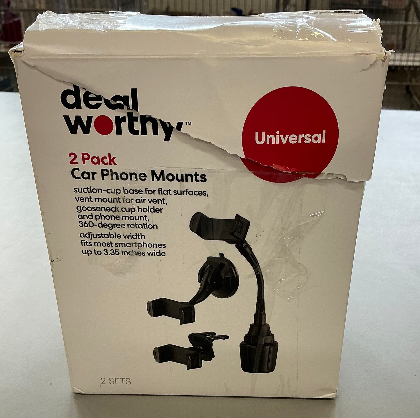 Car mount (2-in-1) matte finish 2pk - OPEN BOX