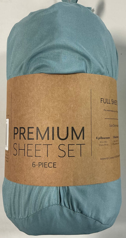 Casual Comfort™ Premium Ultra Soft Microfiber Wrinkle Free 6 Piece Sheet Set Full-Included(1 flat sheet,1 fitted sheet and 4 pillowcases)
