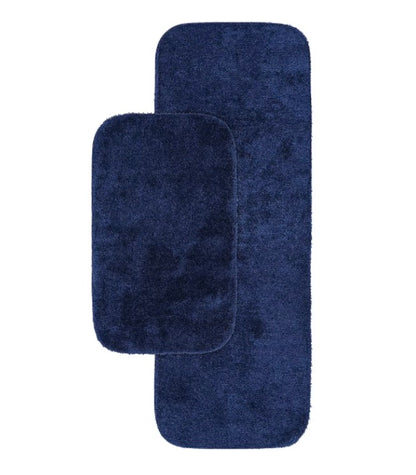 Garland Rug Traditional 2 Pieces Bath Rug Set-Included(1 22”x60 Runner,1 21”x34” Bath Rug)-Navy