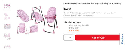 Lissi Baby Doll 6-In-1 Convertible Highchair Play Set Baby Play