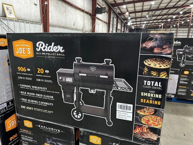 Oklahoma Joe's Rider DLX 900: L 906-Sq in Black Pellet Grill - BRAND NEW! - CLEARANCE