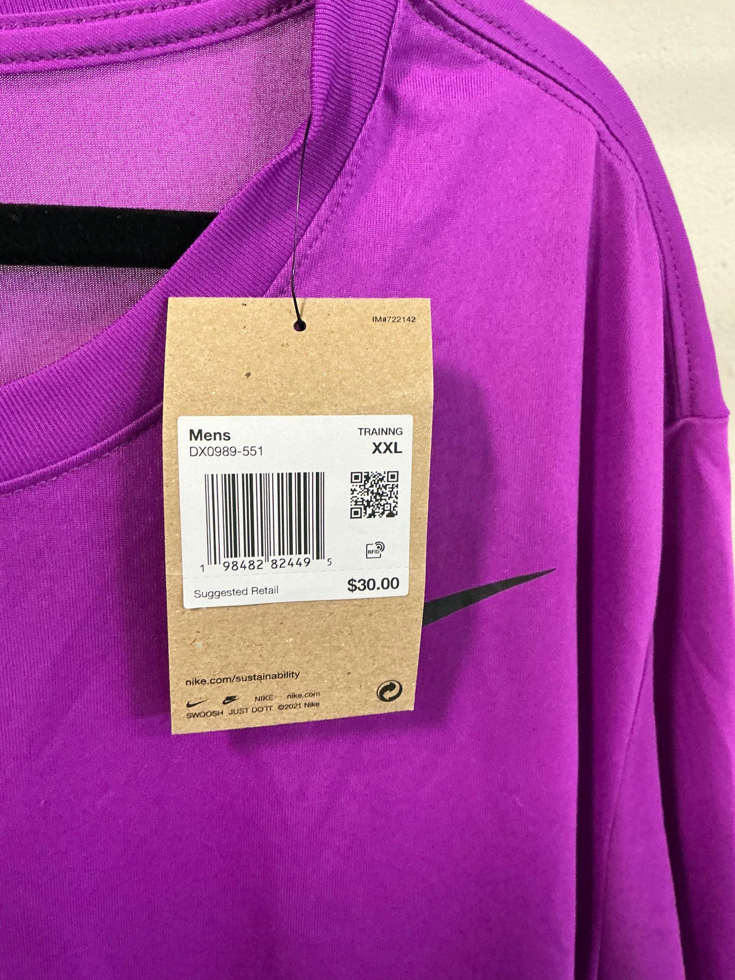 Men’s Nike Dri-Fit Tee Purple -  Size 2XL