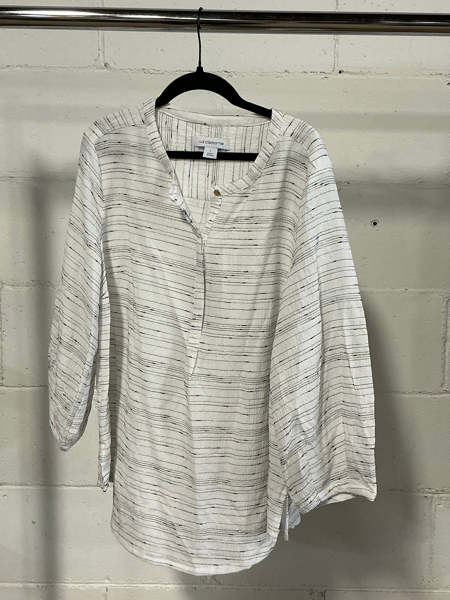 Women’s Liz Claiborne White/Black Dress Top - Size Large