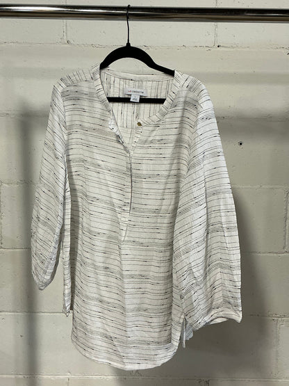Women’s Liz Claiborne White/Black Dress Top - Size Large