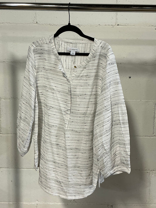 Women’s Liz Claiborne White/Black Dress Top - Size Large