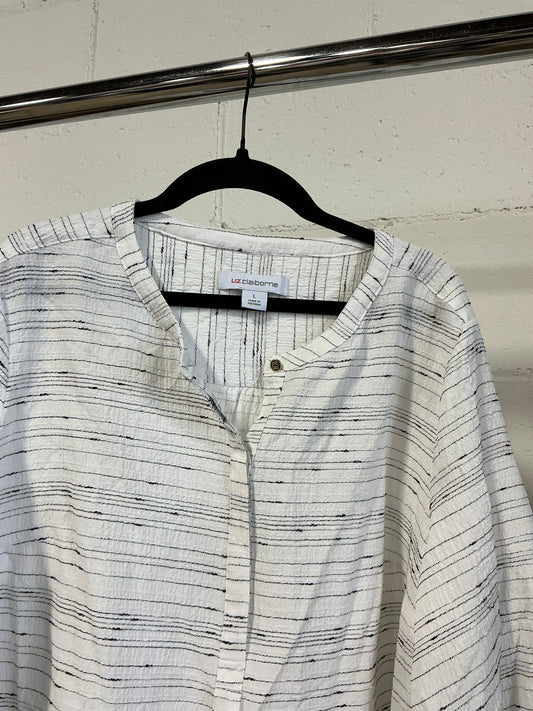 Women’s Liz Claiborne White/Black Dress Top - Size Large