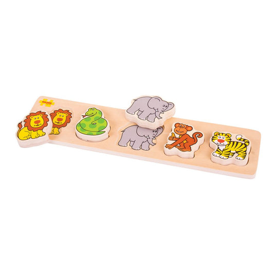 BigJigs Chunky Lift and Match Safari Puzzle