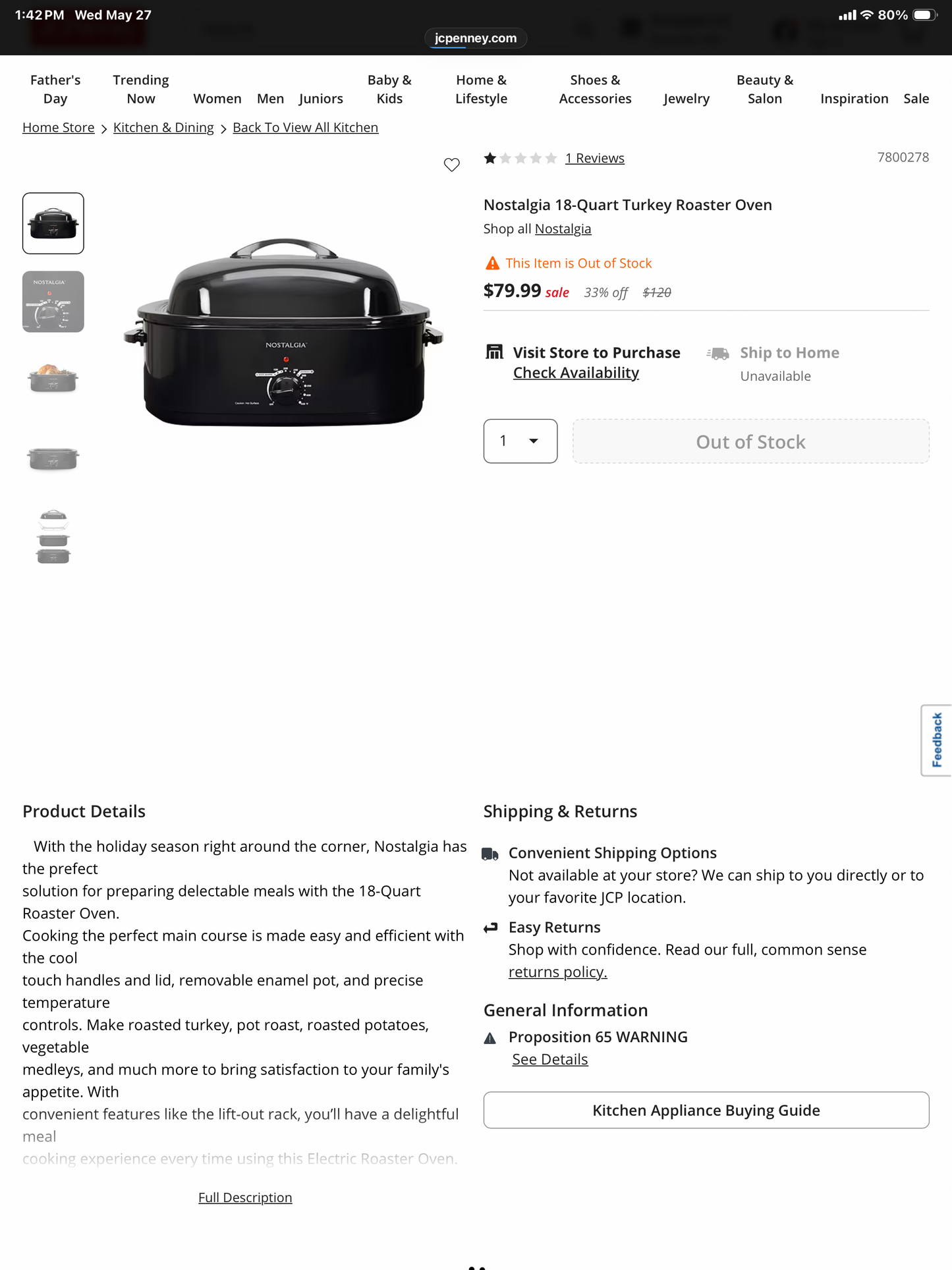 18 qt. Rotisserie oven - Damaged Box