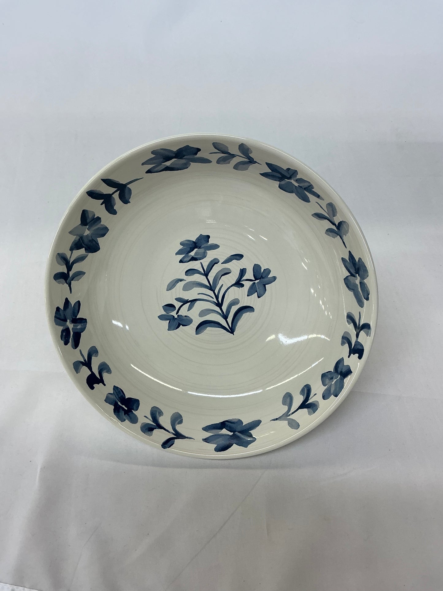 Stoneware Serving Bowl White/Blue, 59.7 fl oz,