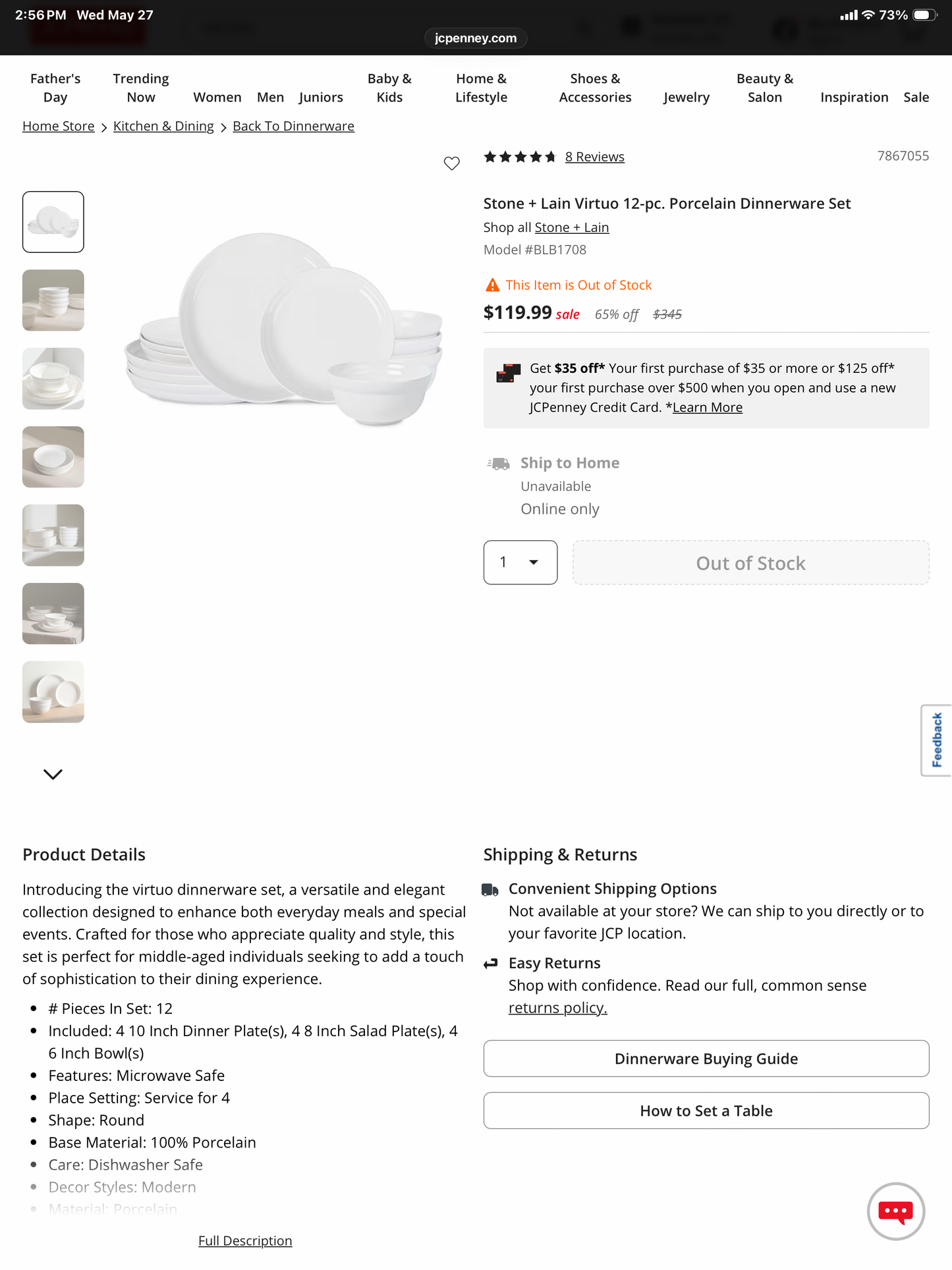 Stone + Lain Virtuo 12-pc. Porcelain Dinnerware Set - White