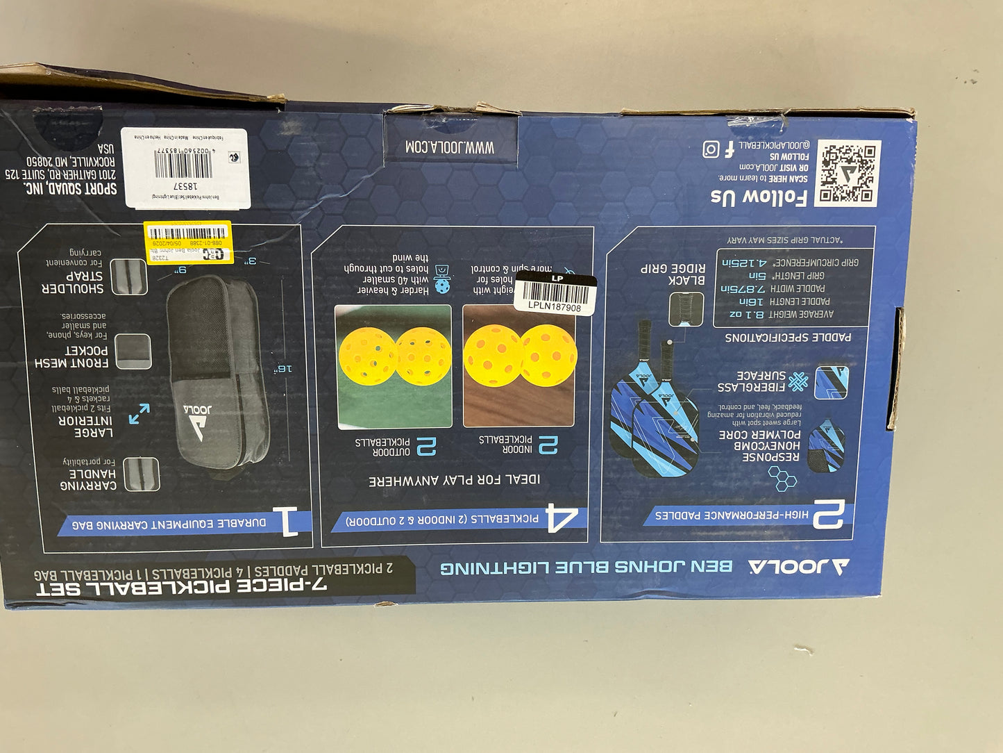Joola Ben John’s Blue Lightning 7pc Pickleball Set