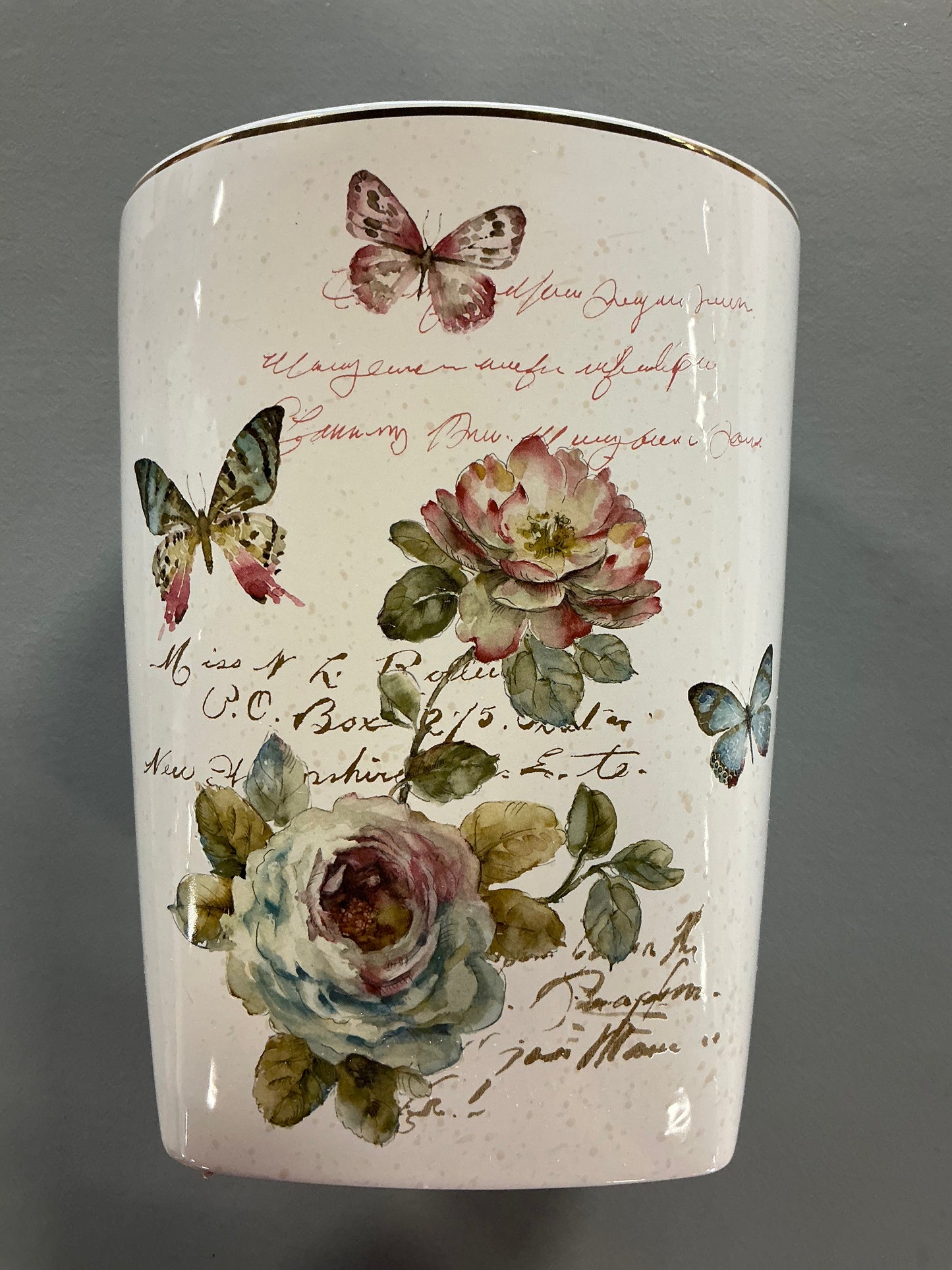 Butterfly Garden Waste Basket