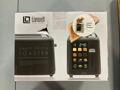 Livwell 2-Slice Smart Touch Electric Toaster - Cream White - Damaged Box