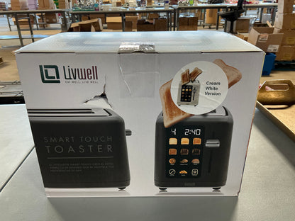 Livwell 2-Slice Smart Touch Electric Toaster - Cream White - Damaged Box