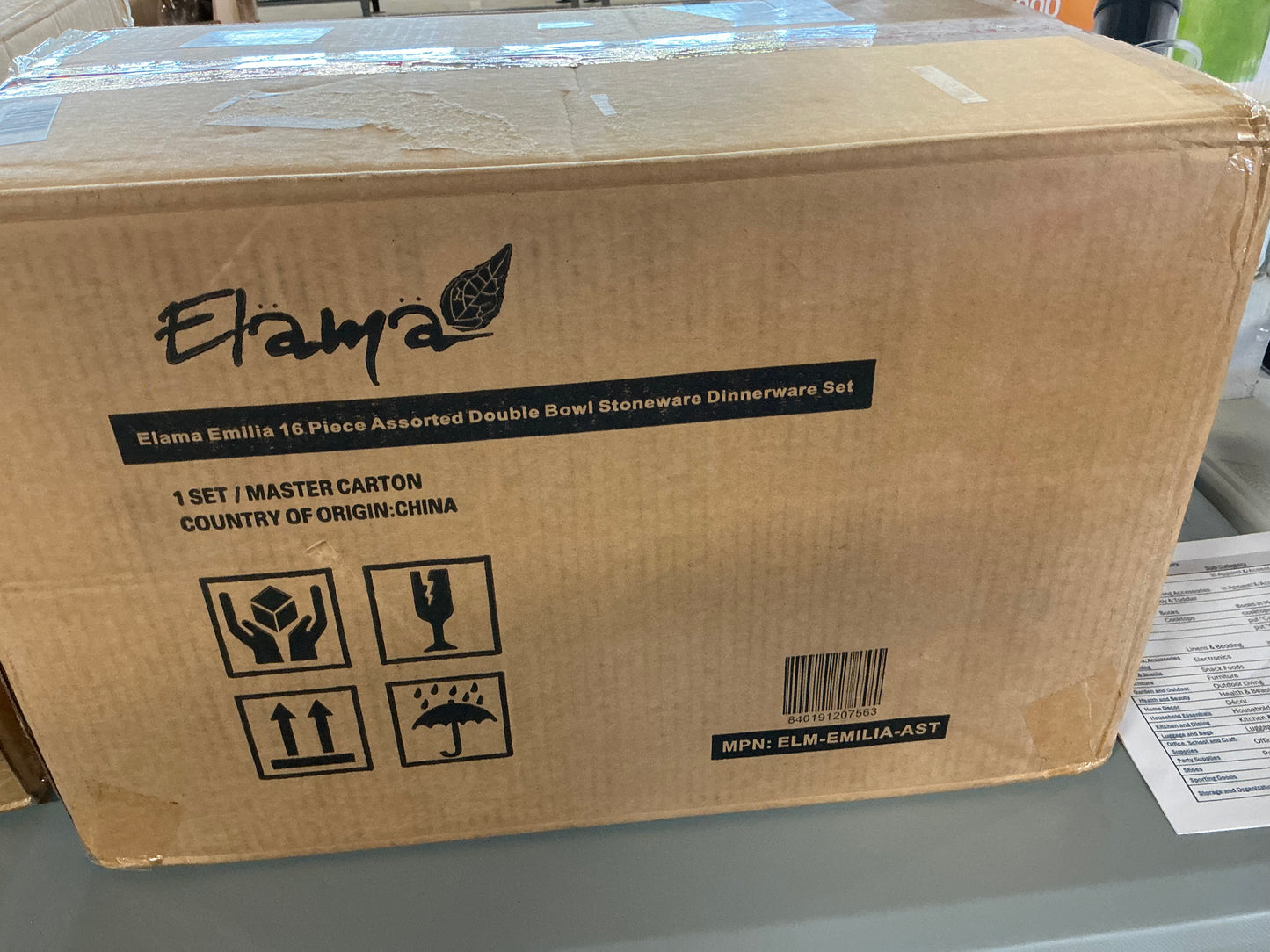 Elama Emilia 16-pc. Stoneware Dinnerware Set -Open Box