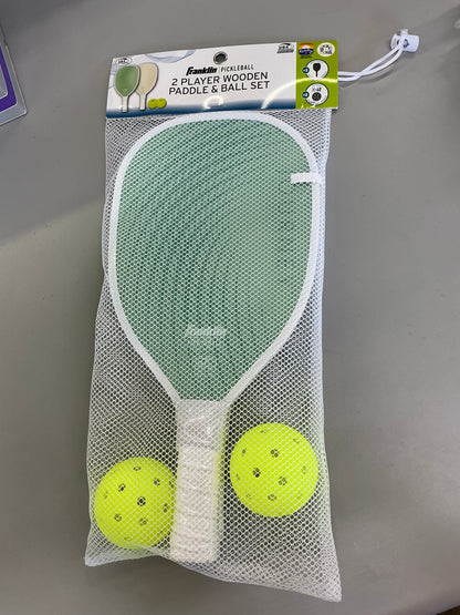 Franklin Pickleball 2 Player Wooden Paddle and Ball Set