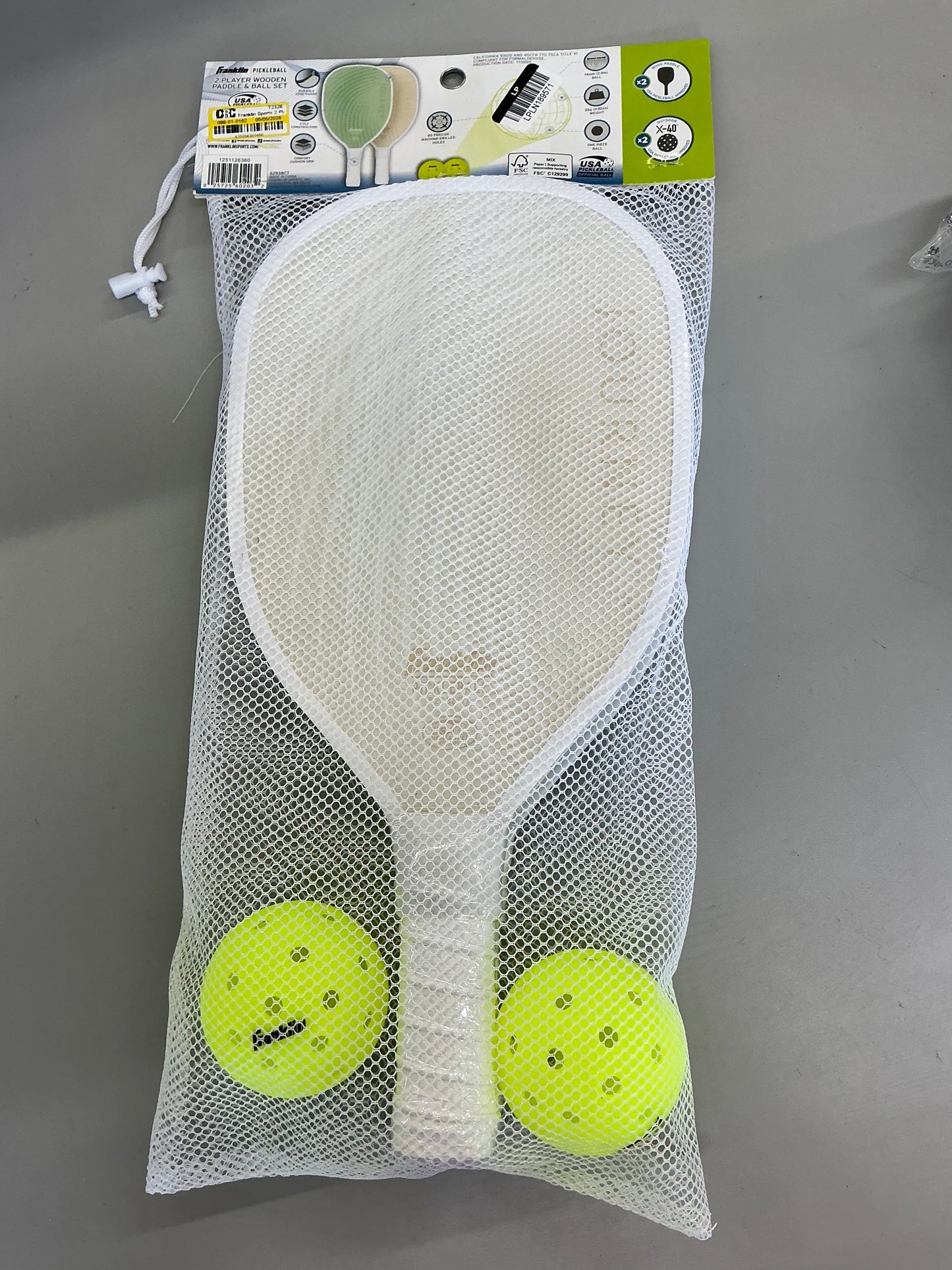 Franklin Pickleball 2 Player Wooden Paddle and Ball Set