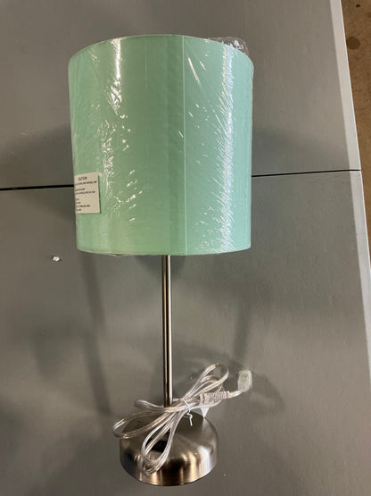 Table Lamp - Brushed Steel/Aqua Shade - Out of Box