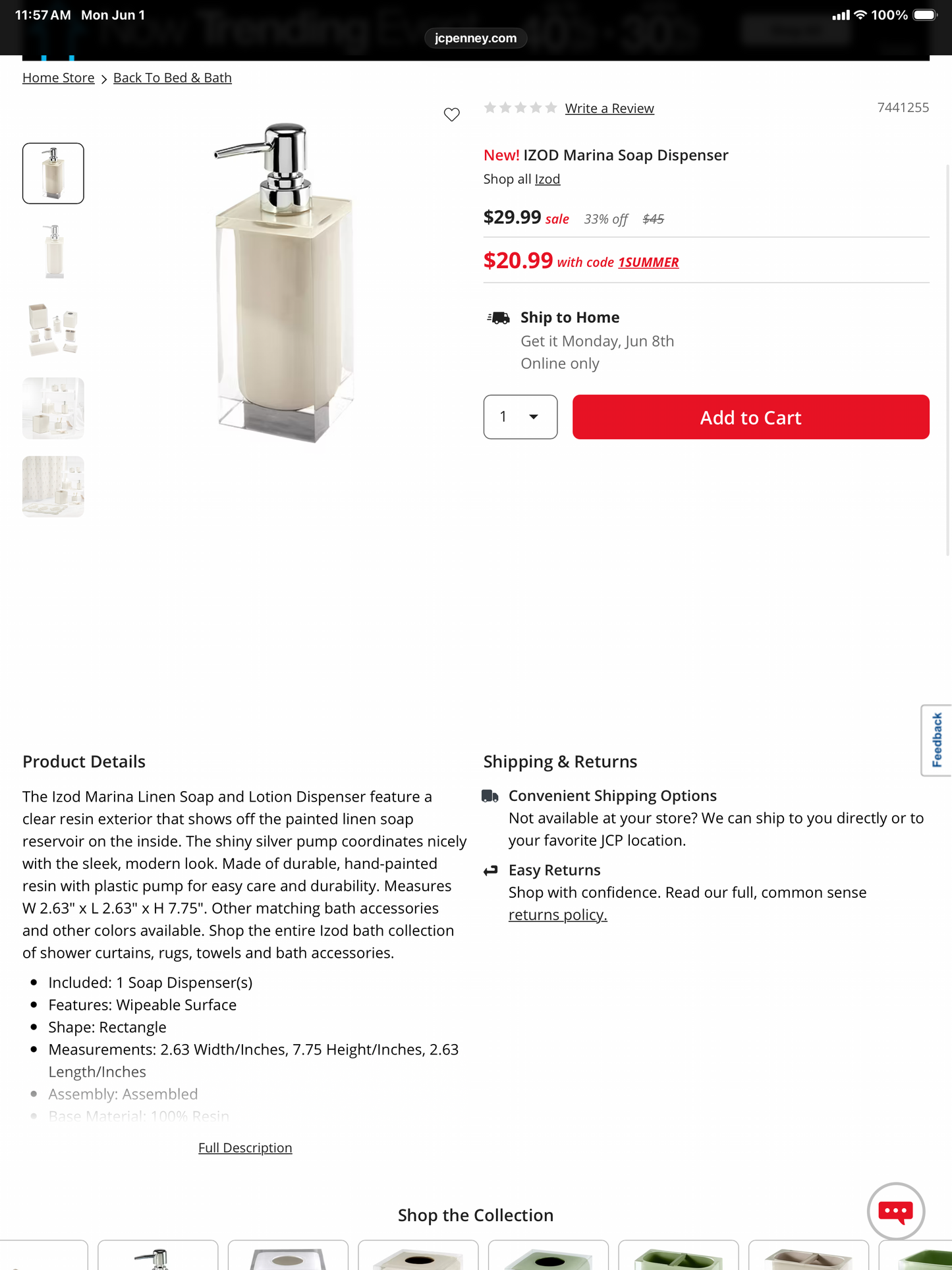 IZOD Marina Soap Dispenser