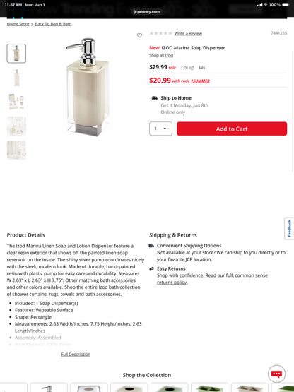IZOD Marina Soap Dispenser
