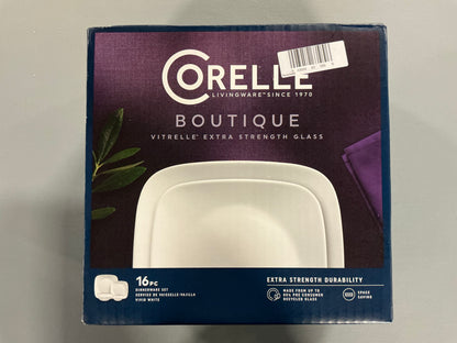 Corelle Vivid White 16-pc. Glass Dinnerware Set