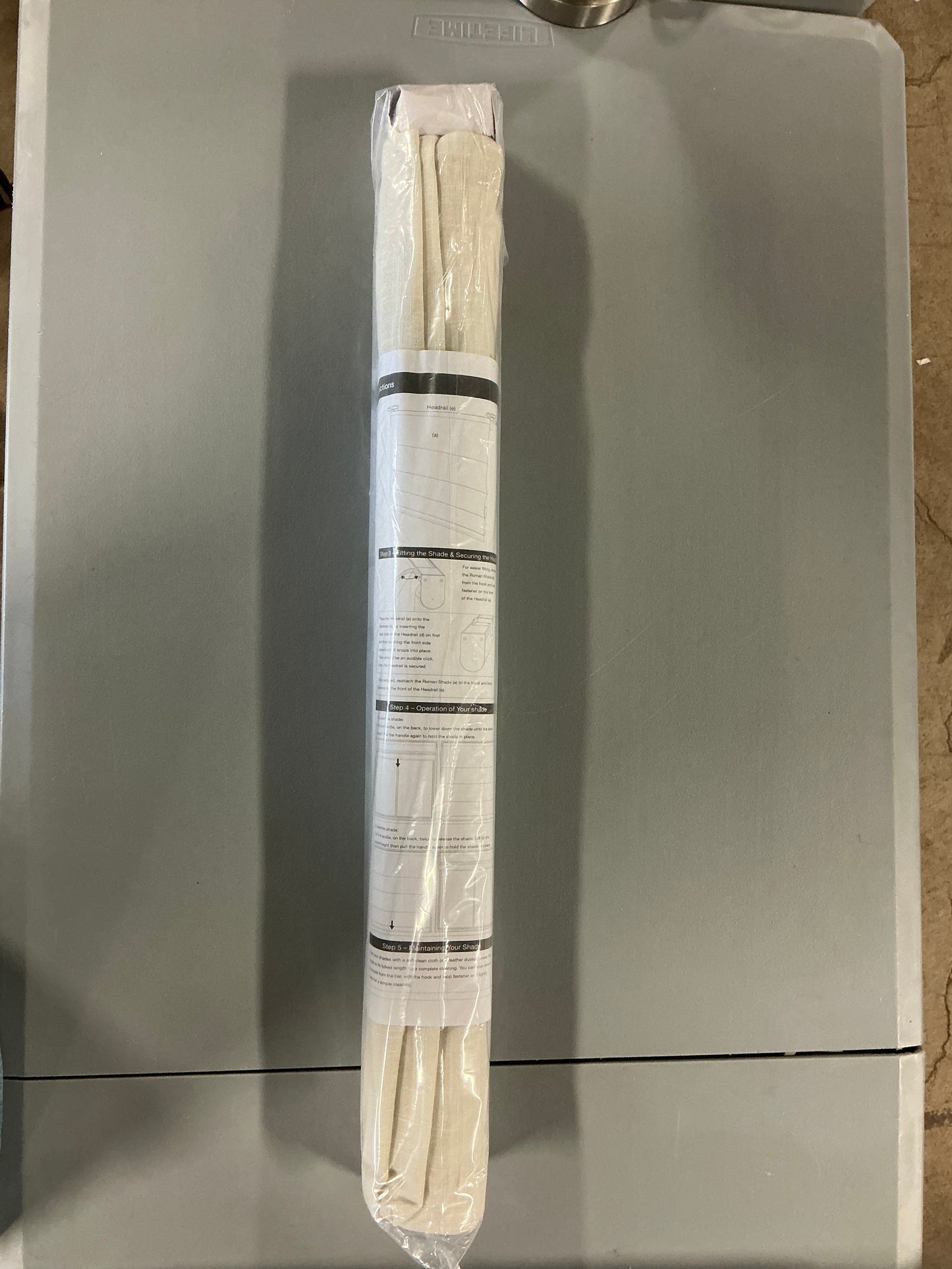 Roman Shade, 27”X64”, Ivory